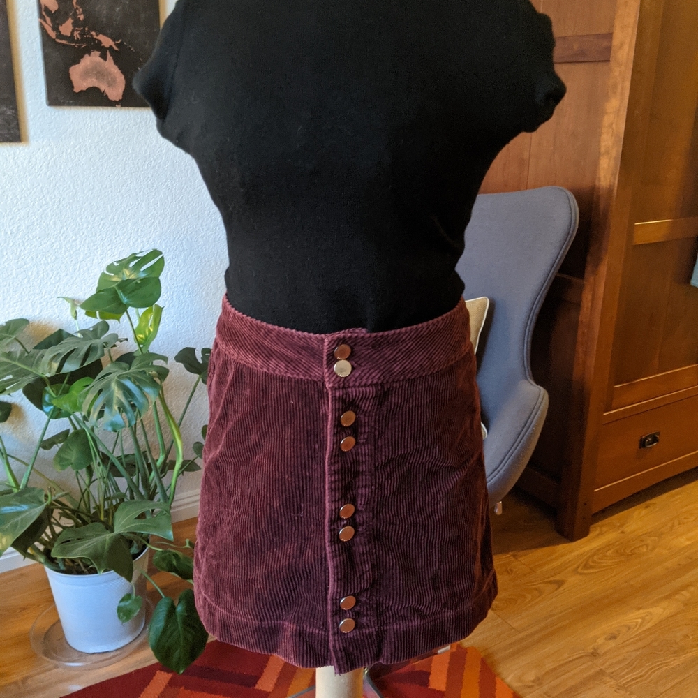Maroon corduroy skirt
